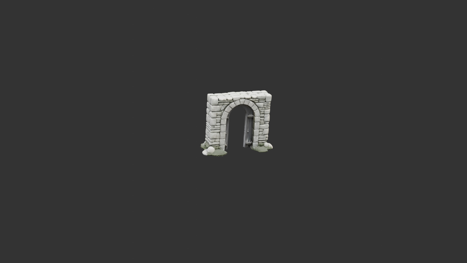 Medieval Stone Arch Doorway Low-poly 3D model_13
