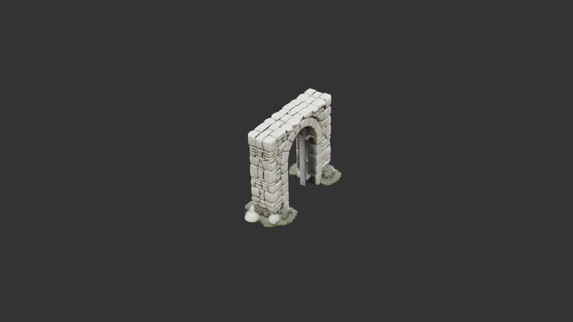 Medieval Stone Arch Doorway Low-poly 3D model_7
