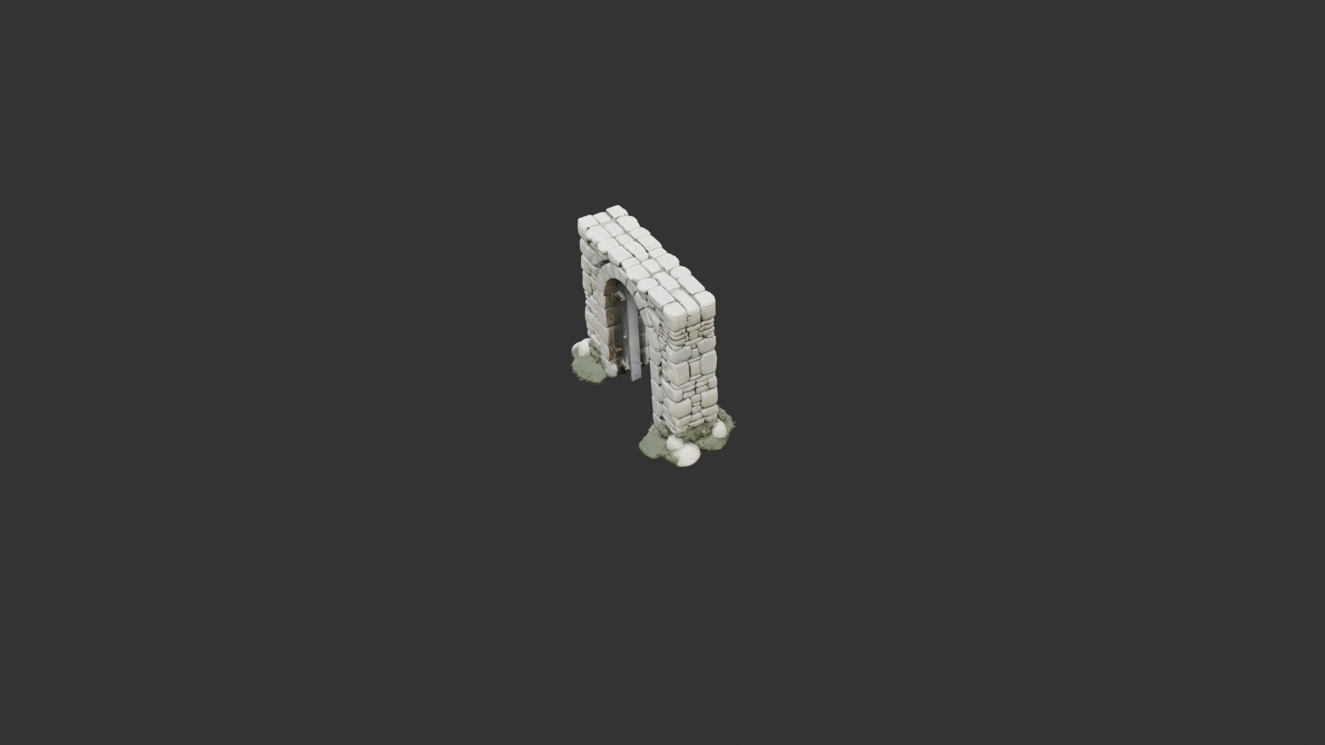 Medieval Stone Arch Doorway Low-poly 3D model_8