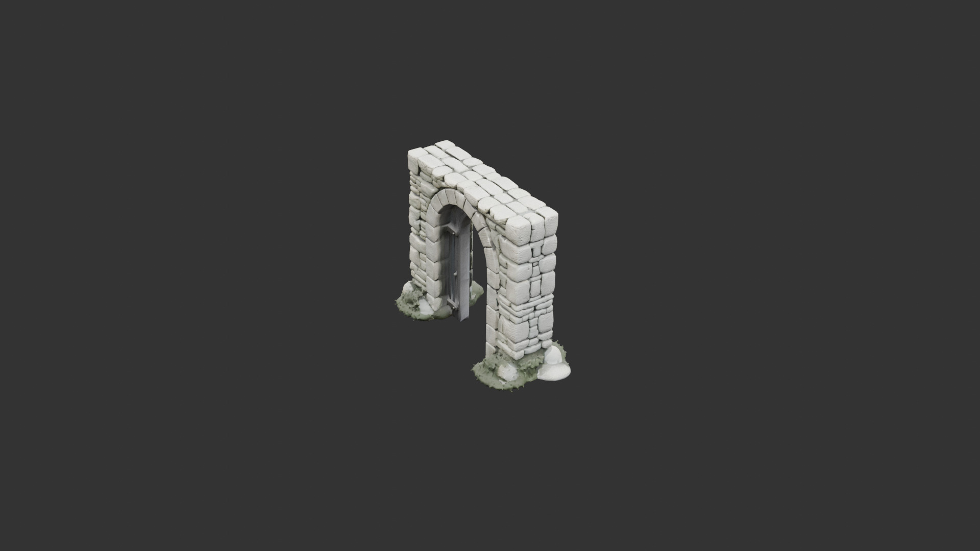 Medieval Stone Arch Doorway Low-poly 3D model_5