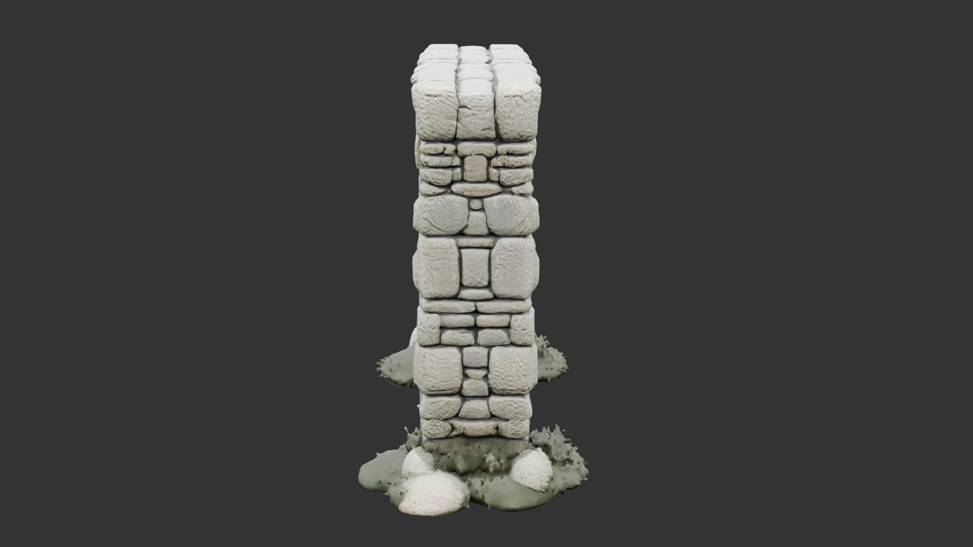 Medieval Stone Arch Doorway Low-poly 3D model_15