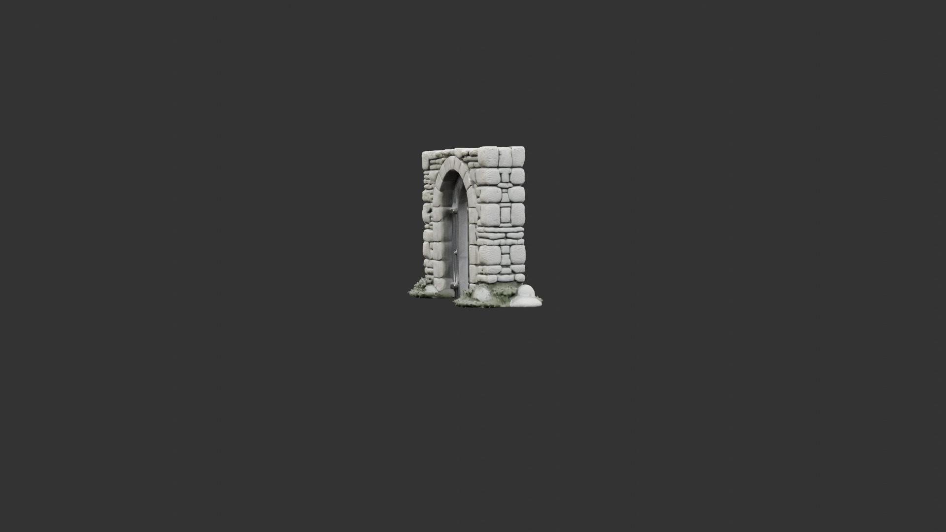 Medieval Stone Arch Doorway Low-poly 3D model_11