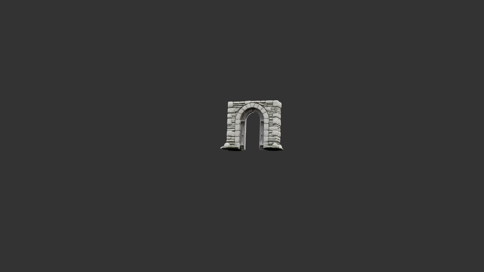 Medieval Stone Arch Doorway Low-poly 3D model_10