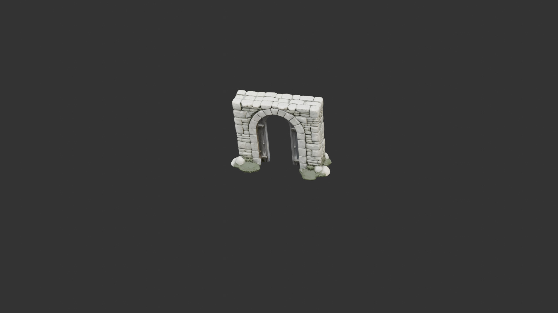 Medieval Stone Arch Doorway Low-poly 3D model_9