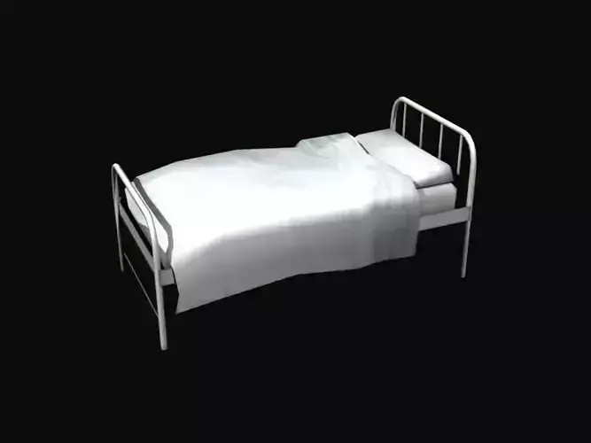 Low Poly Hospital Bed Game-Ready 3D Model