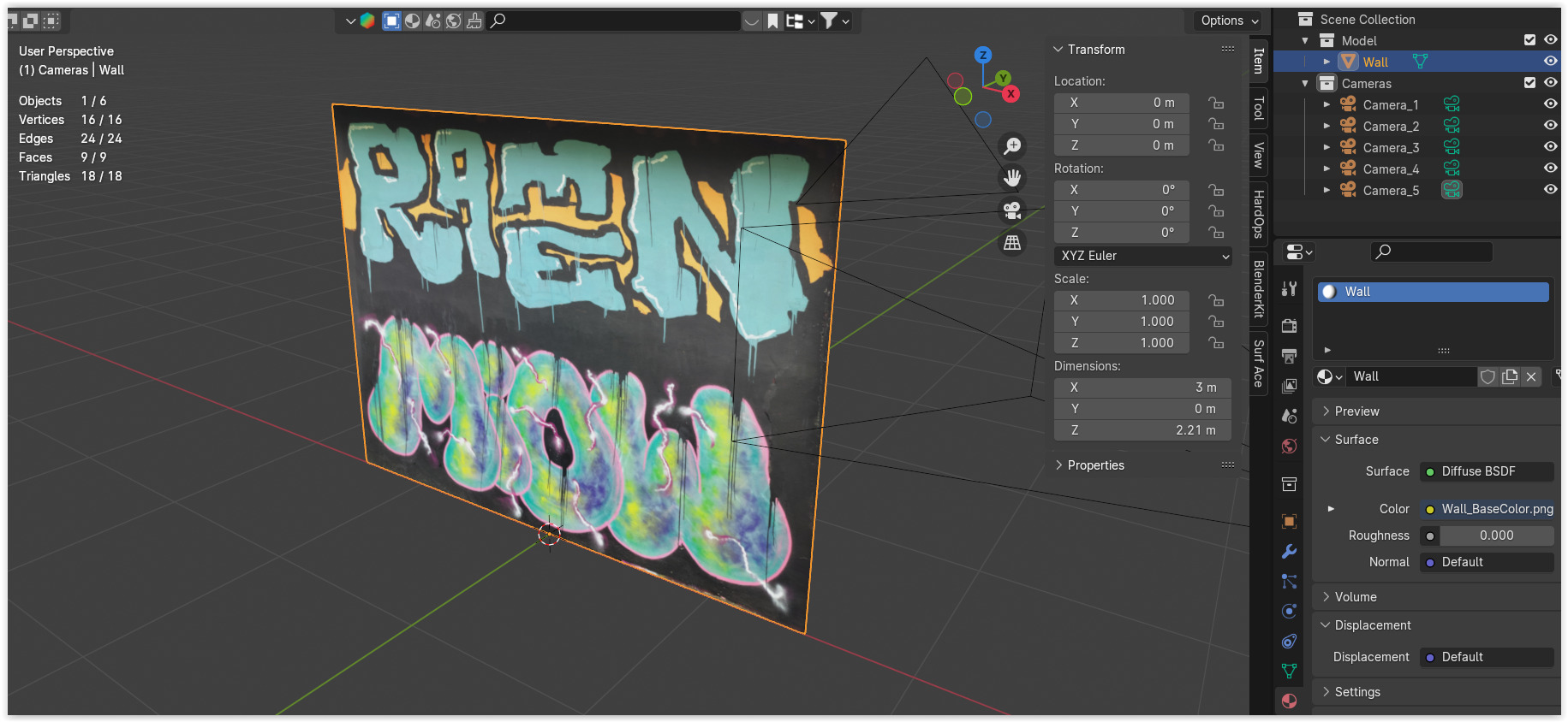 Graffiti wall X 3D model_7