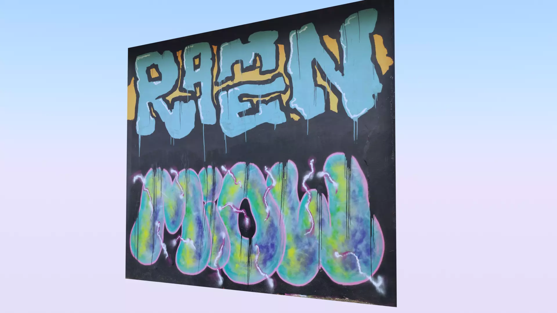 Graffiti wall X 3D model_0
