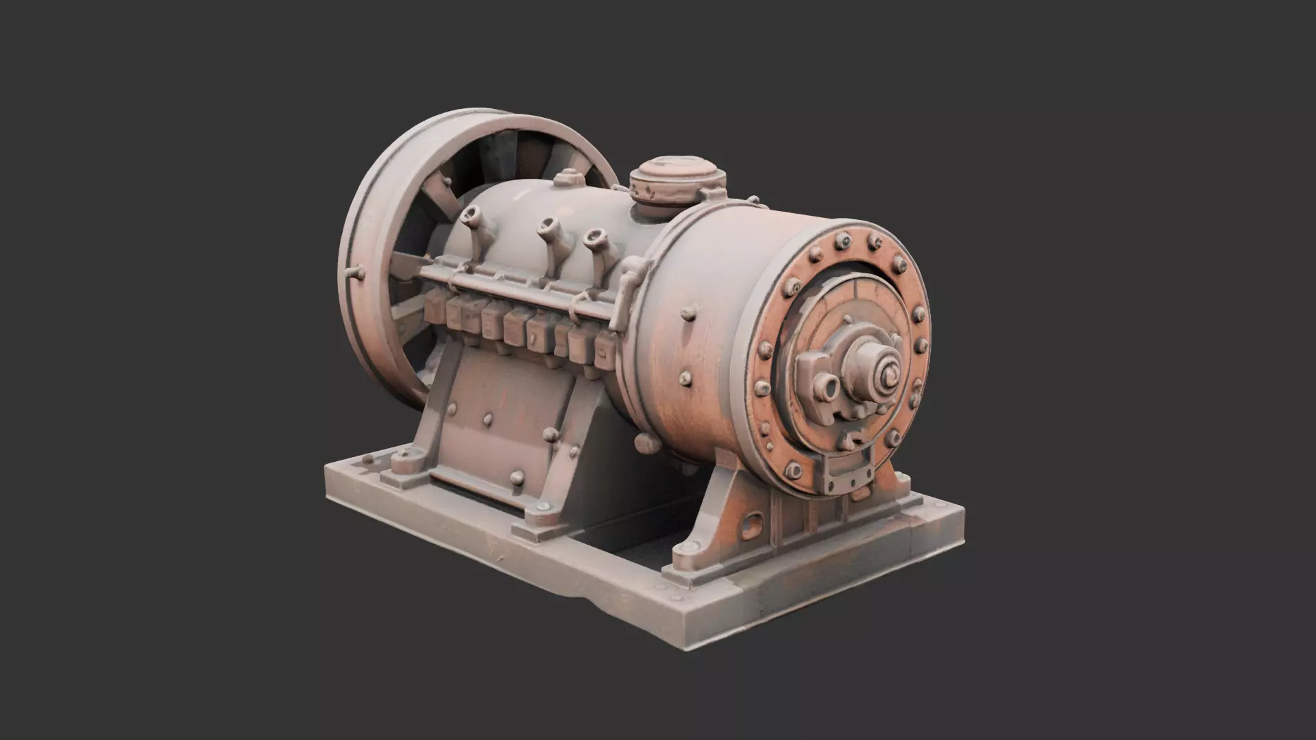 Deserted Industrial Generator Low-poly 3D model