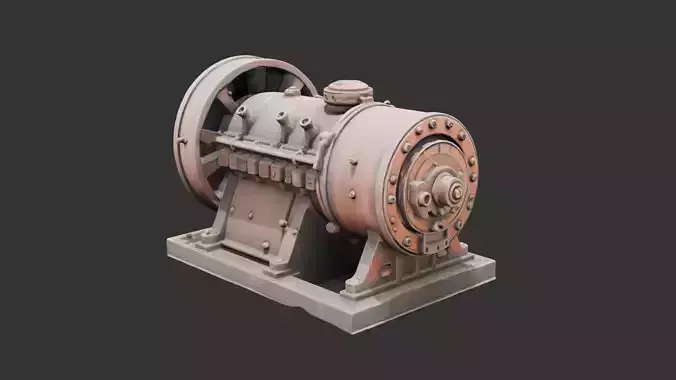 Deserted Industrial Generator Low-poly 3D model