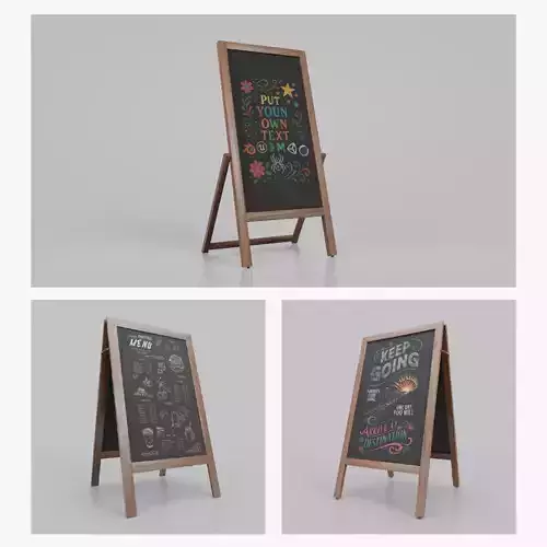 Customizable Rustic and Vintage Chalkboard Signs 3D Model Collection