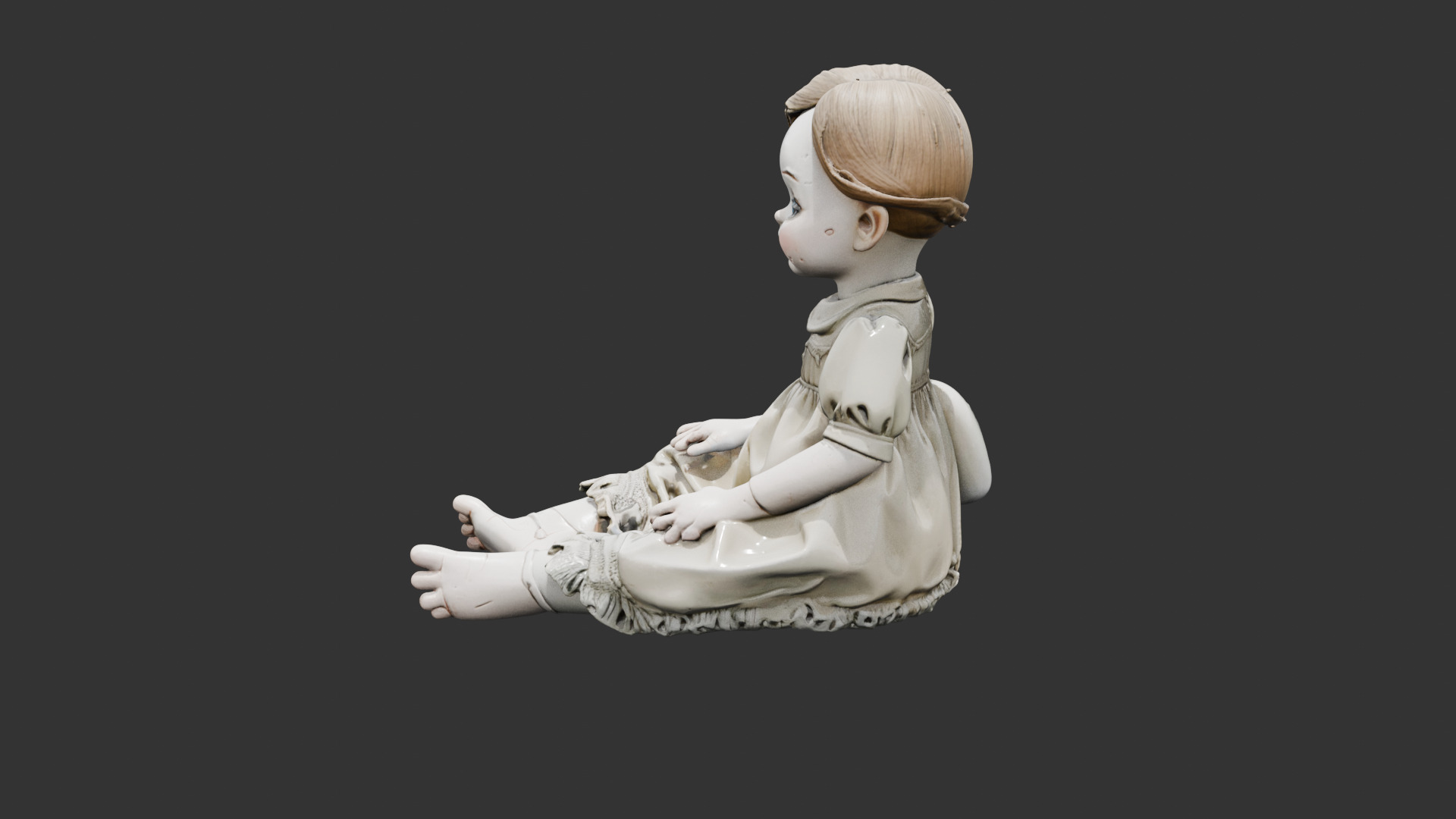 Creepy Victorian Doll Low-poly 3D model_15