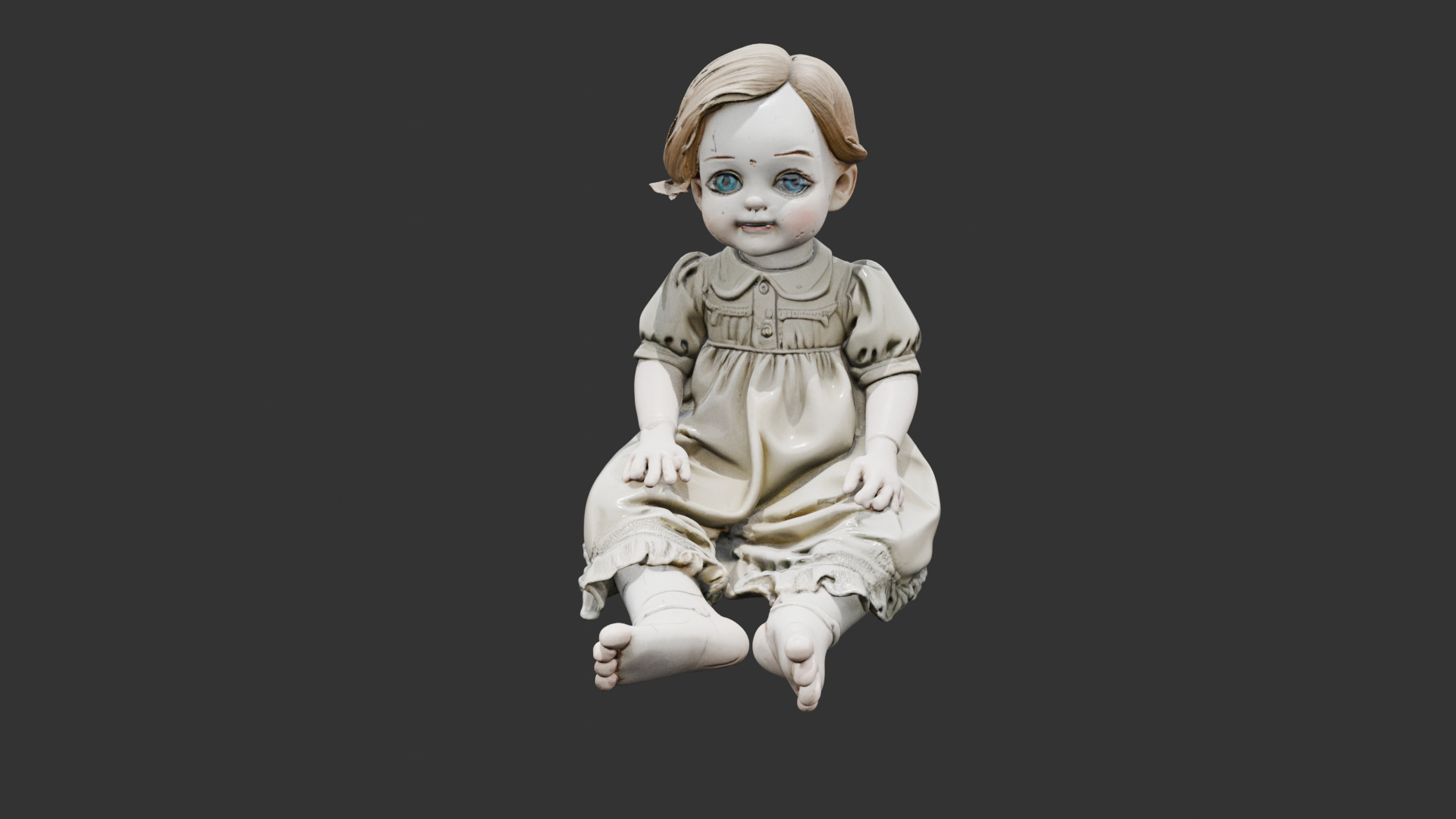 Creepy Victorian Doll Low-poly 3D model_17