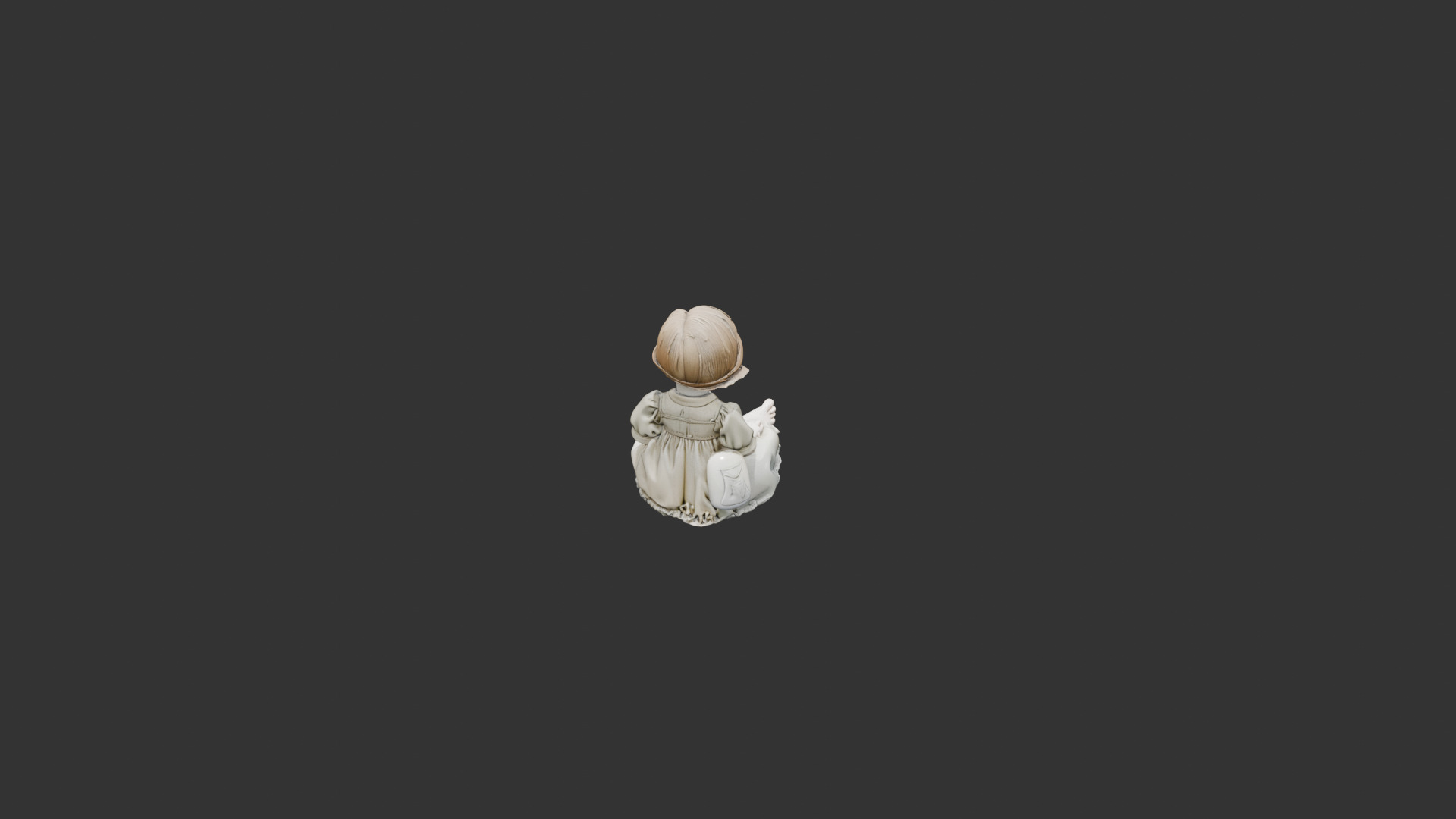 Creepy Victorian Doll Low-poly 3D model_6