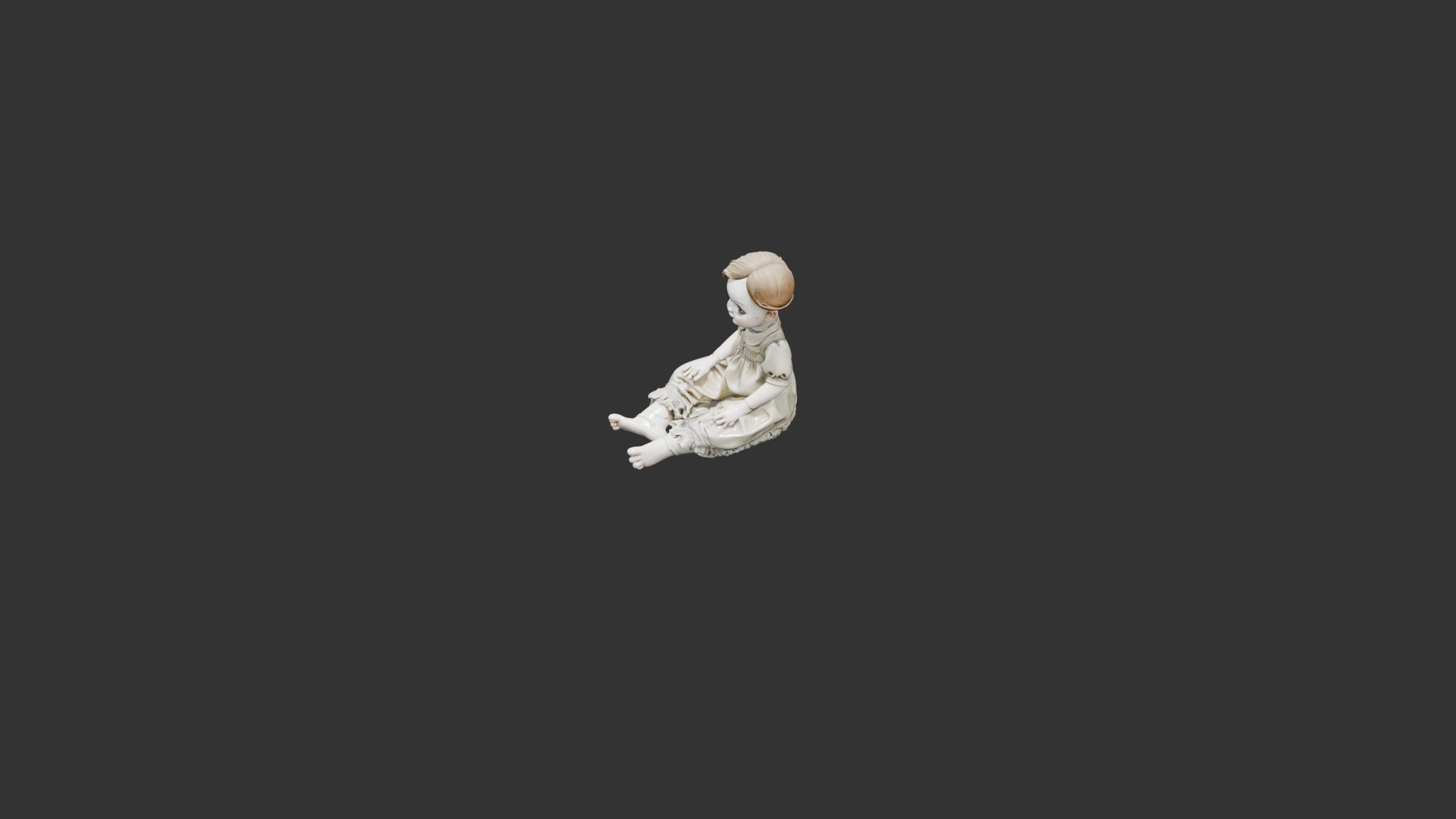 Creepy Victorian Doll Low-poly 3D model_8