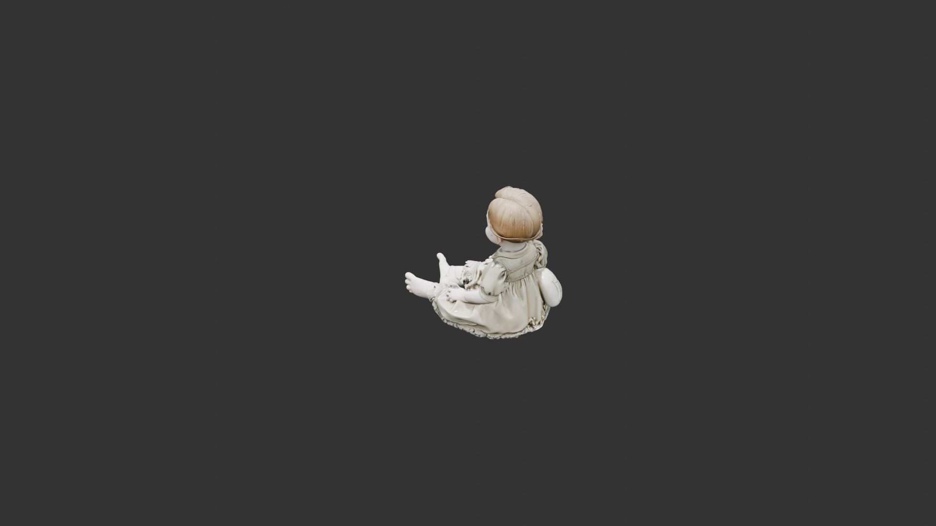 Creepy Victorian Doll Low-poly 3D model_7