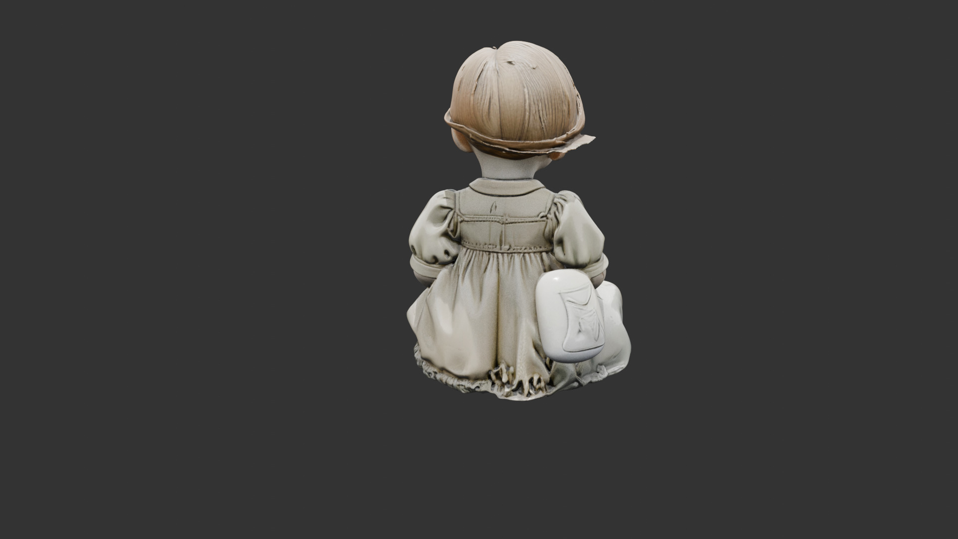 Creepy Victorian Doll Low-poly 3D model_18