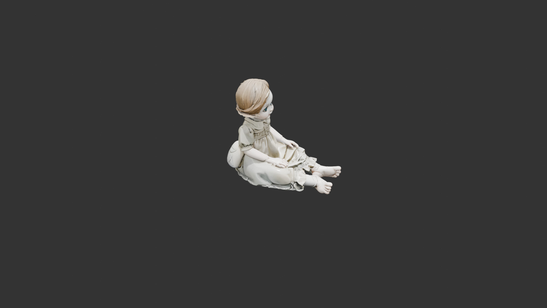 Creepy Victorian Doll Low-poly 3D model_4