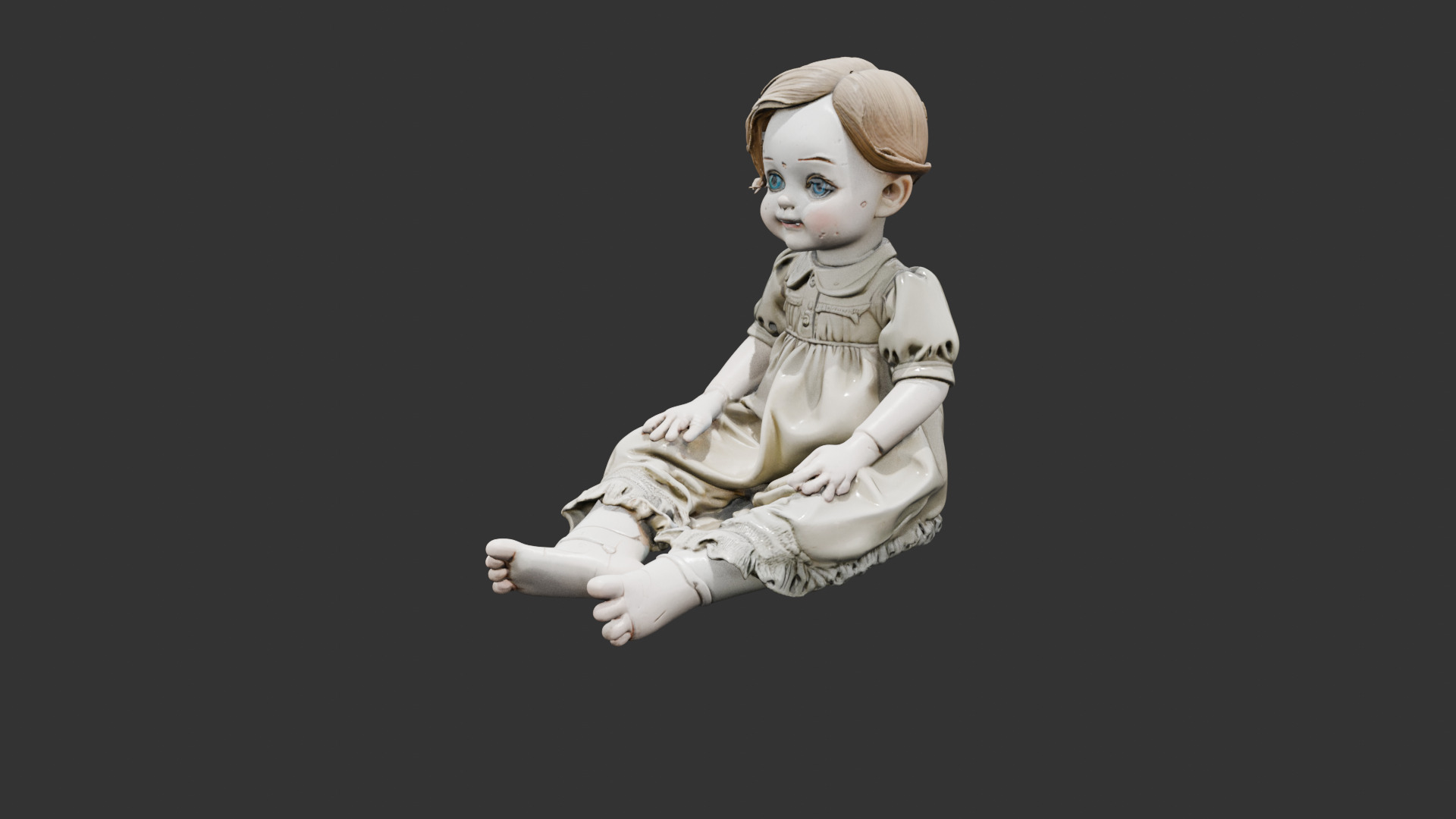 Creepy Victorian Doll Low-poly 3D model_16