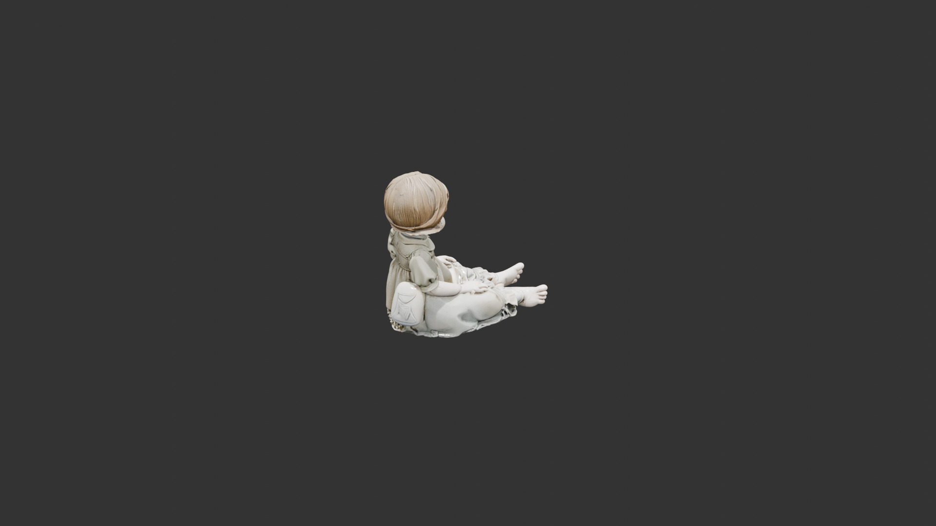 Creepy Victorian Doll Low-poly 3D model_5