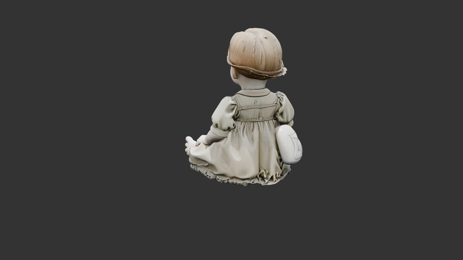 Creepy Victorian Doll Low-poly 3D model_14
