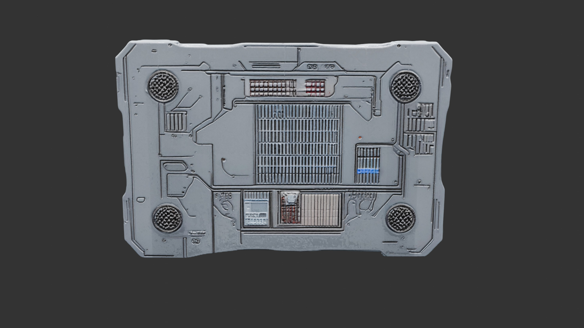 Sci Fi Wall Panel Low-poly 3D model_15
