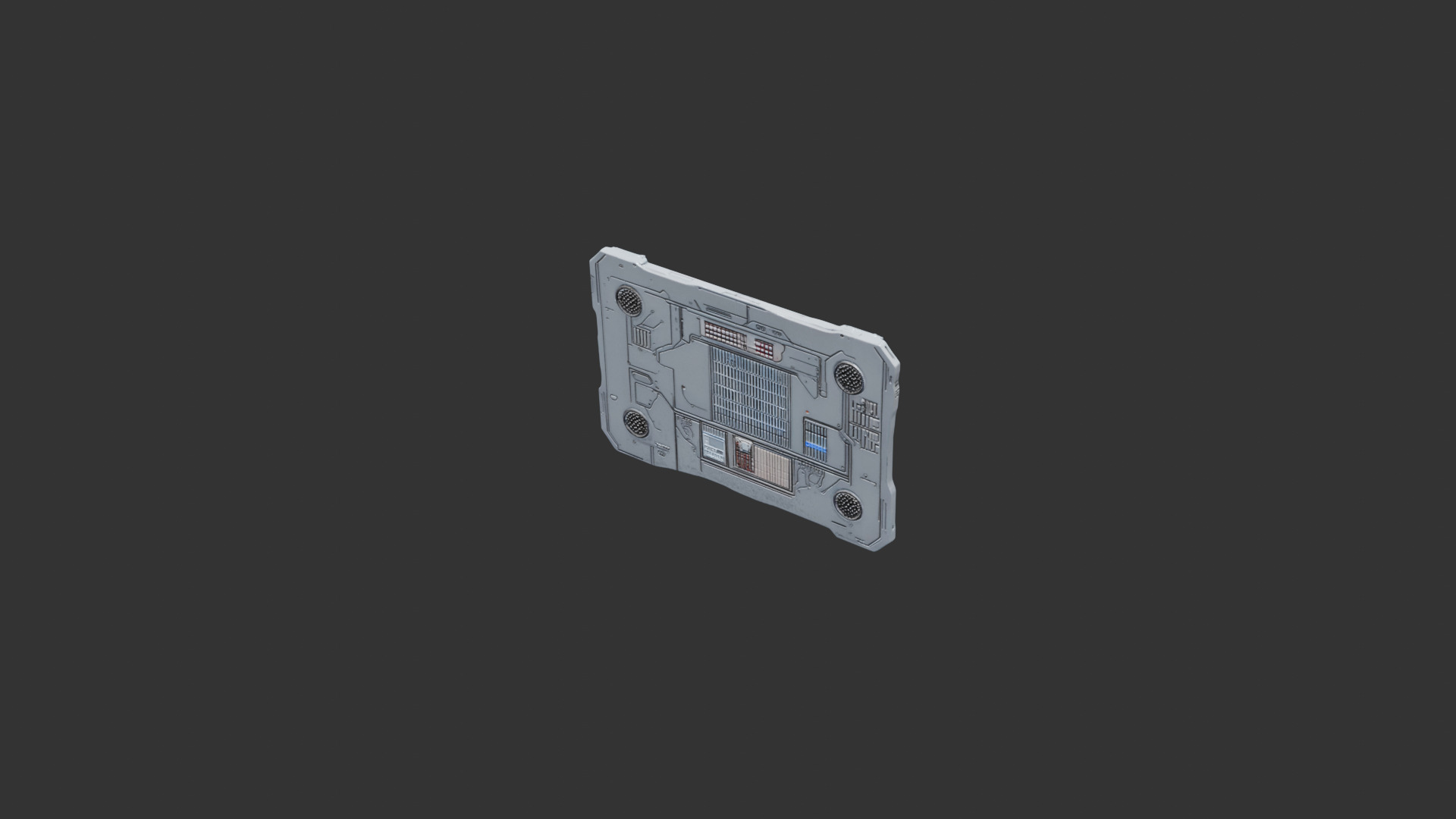 Sci Fi Wall Panel Low-poly 3D model_7