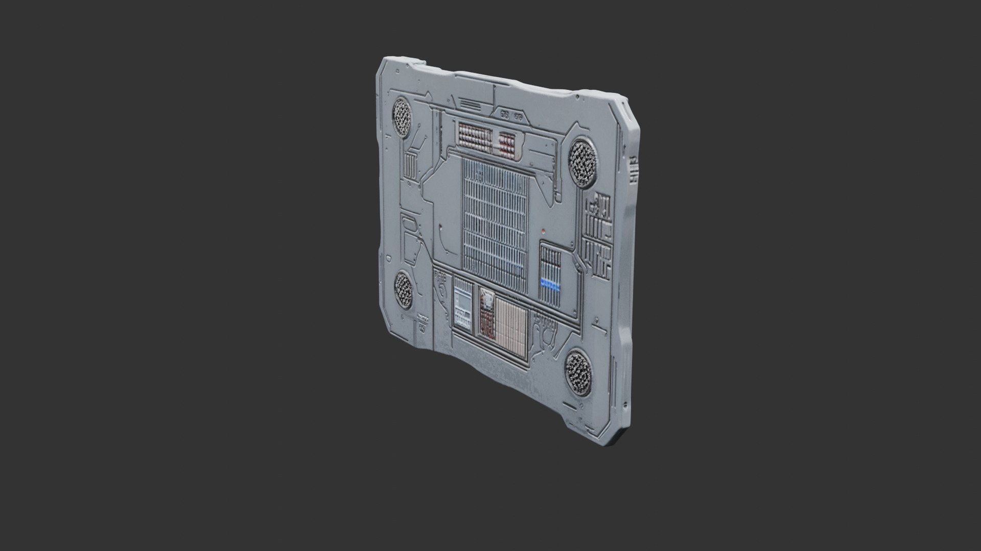 Sci Fi Wall Panel Low-poly 3D model_14