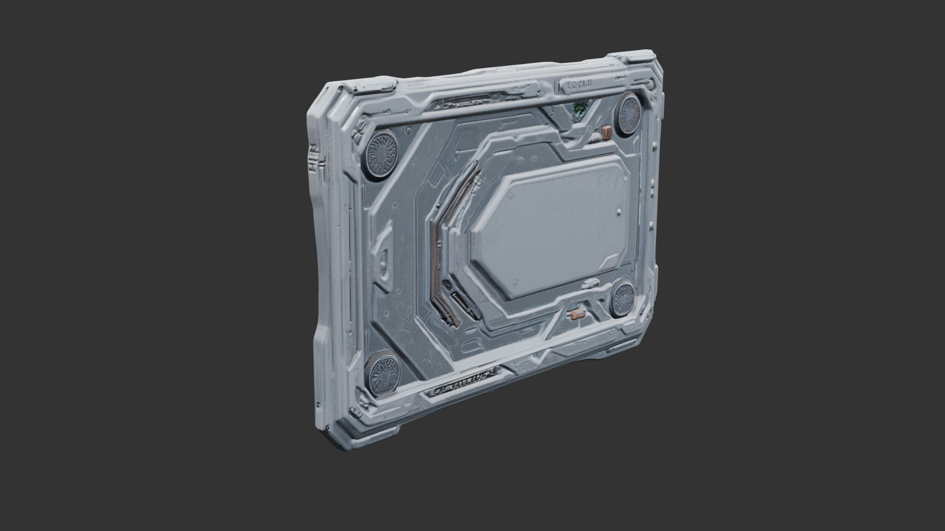 Sci Fi Wall Panel Low-poly 3D model_12