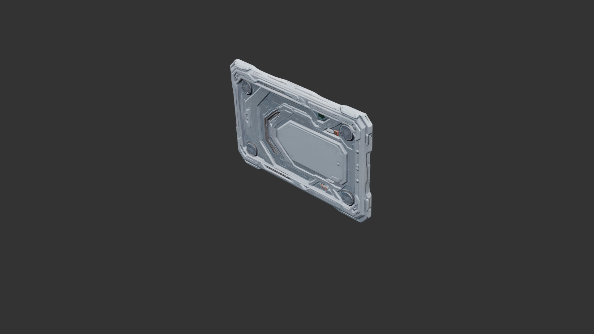 Sci Fi Wall Panel Low-poly 3D model_3