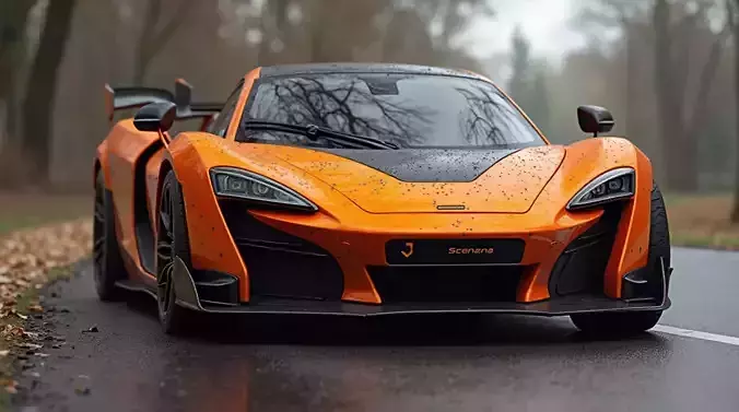 McLaren Senna 2019 lowpoly 3d model Low-poly 3D model