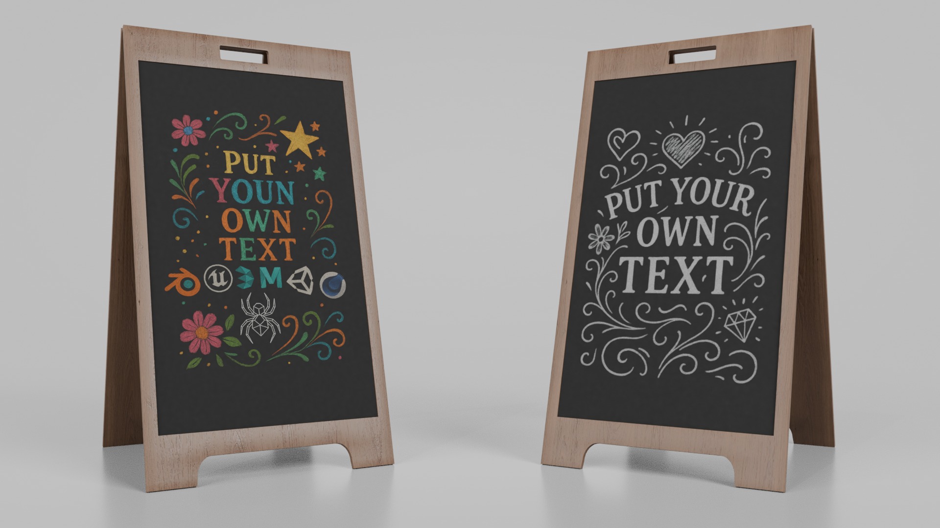 Customizable Event and Promotional Chalkboard Signs 3D Model Collection_20