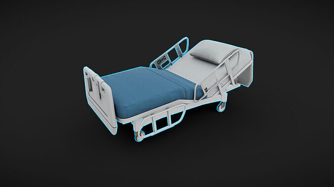 Hospital Bed Low-poly 3D model