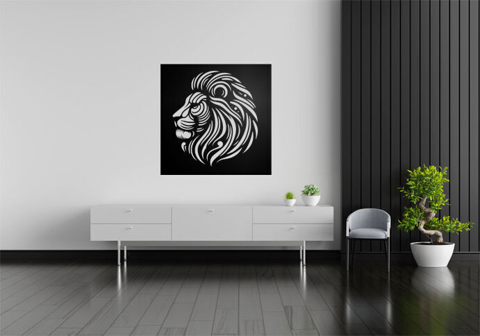 Stylized Lion Head Wall Decor 3D print model_7