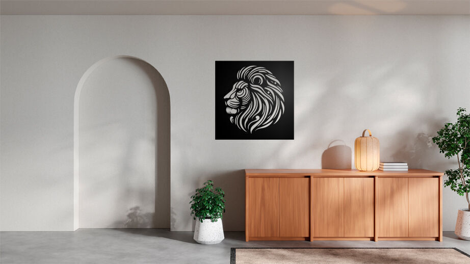 Stylized Lion Head Wall Decor 3D print model_4