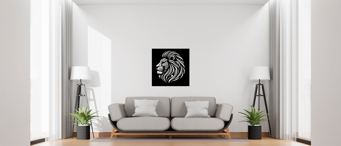 Stylized Lion Head Wall Decor 3D print model_1