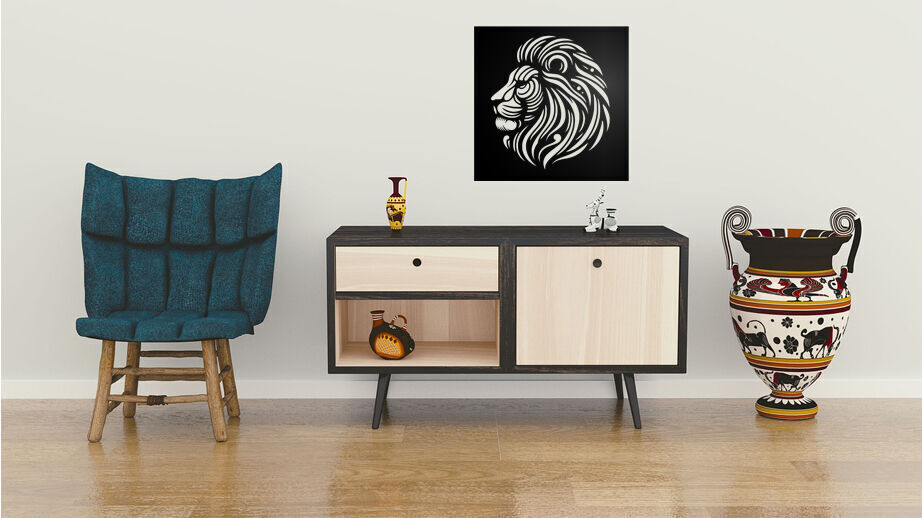 Stylized Lion Head Wall Decor 3D print model_5
