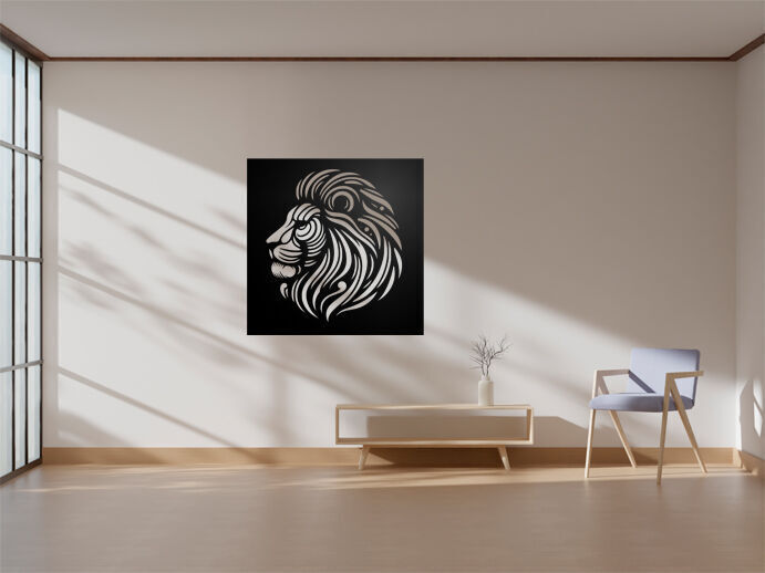 Stylized Lion Head Wall Decor 3D print model_6