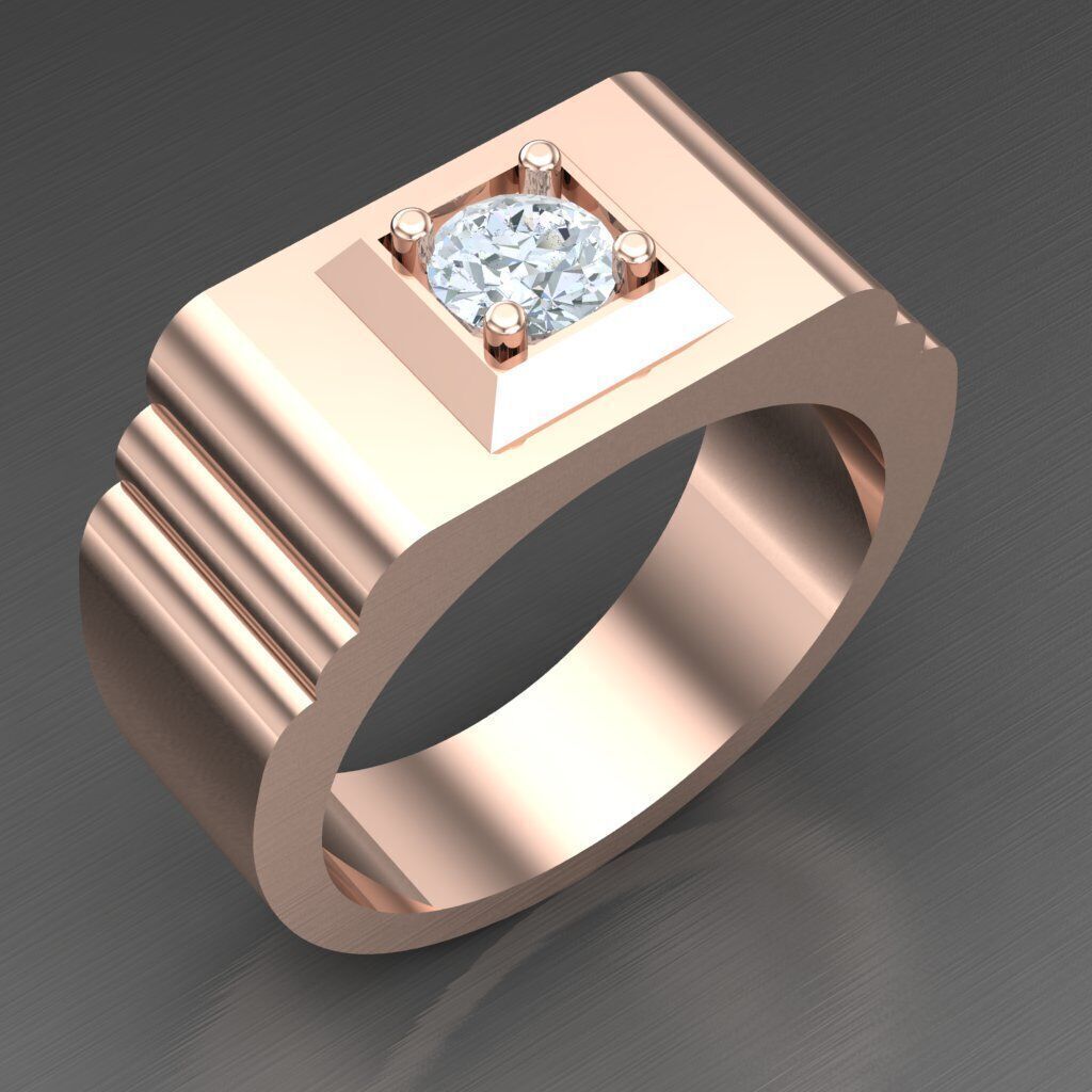 Top Diamond Men Ring STL 3DM 2MR088 3D model_4