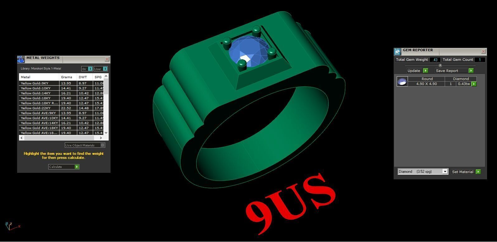 Top Diamond Men Ring STL 3DM 2MR088 3D model_2