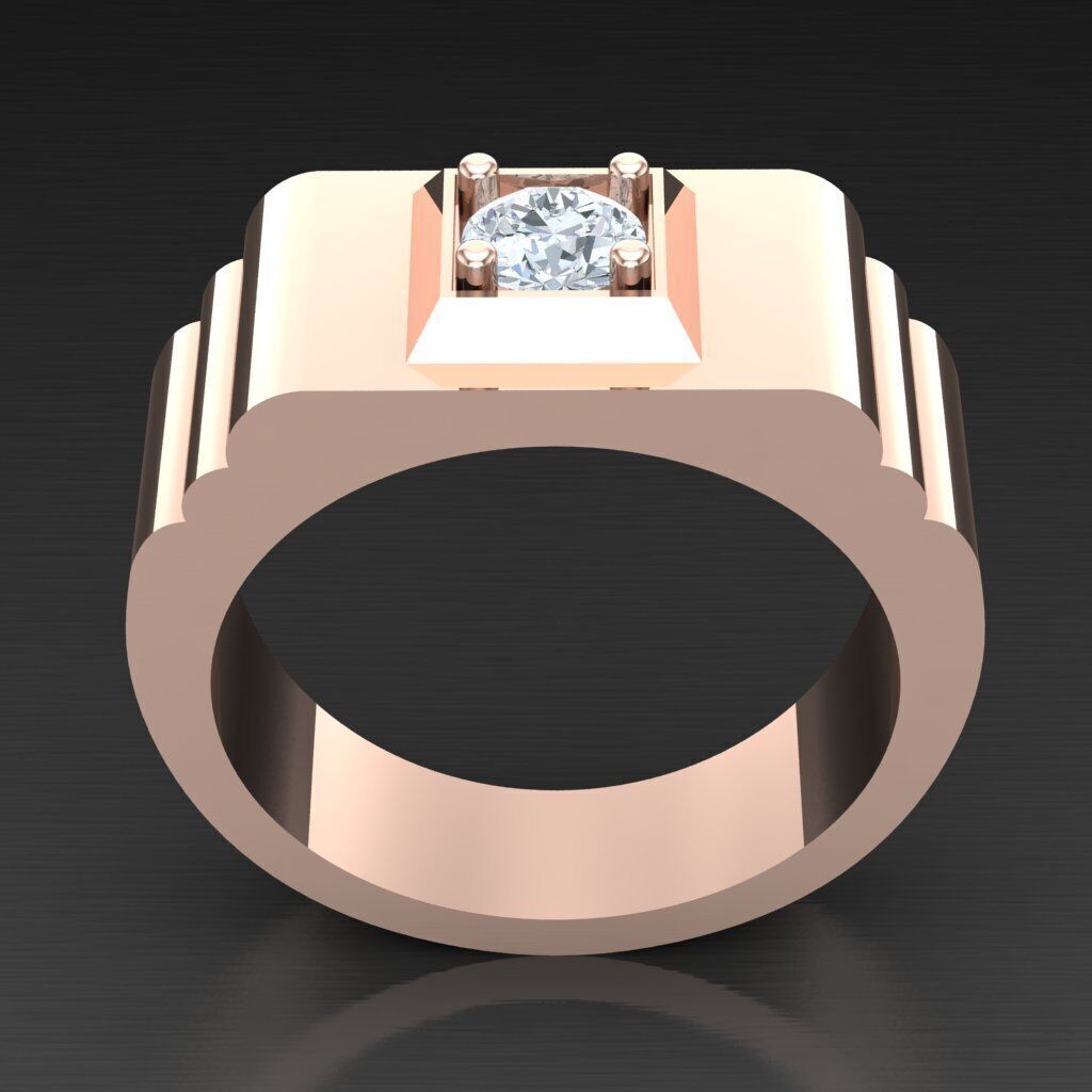 Top Diamond Men Ring STL 3DM 2MR088 3D model_5