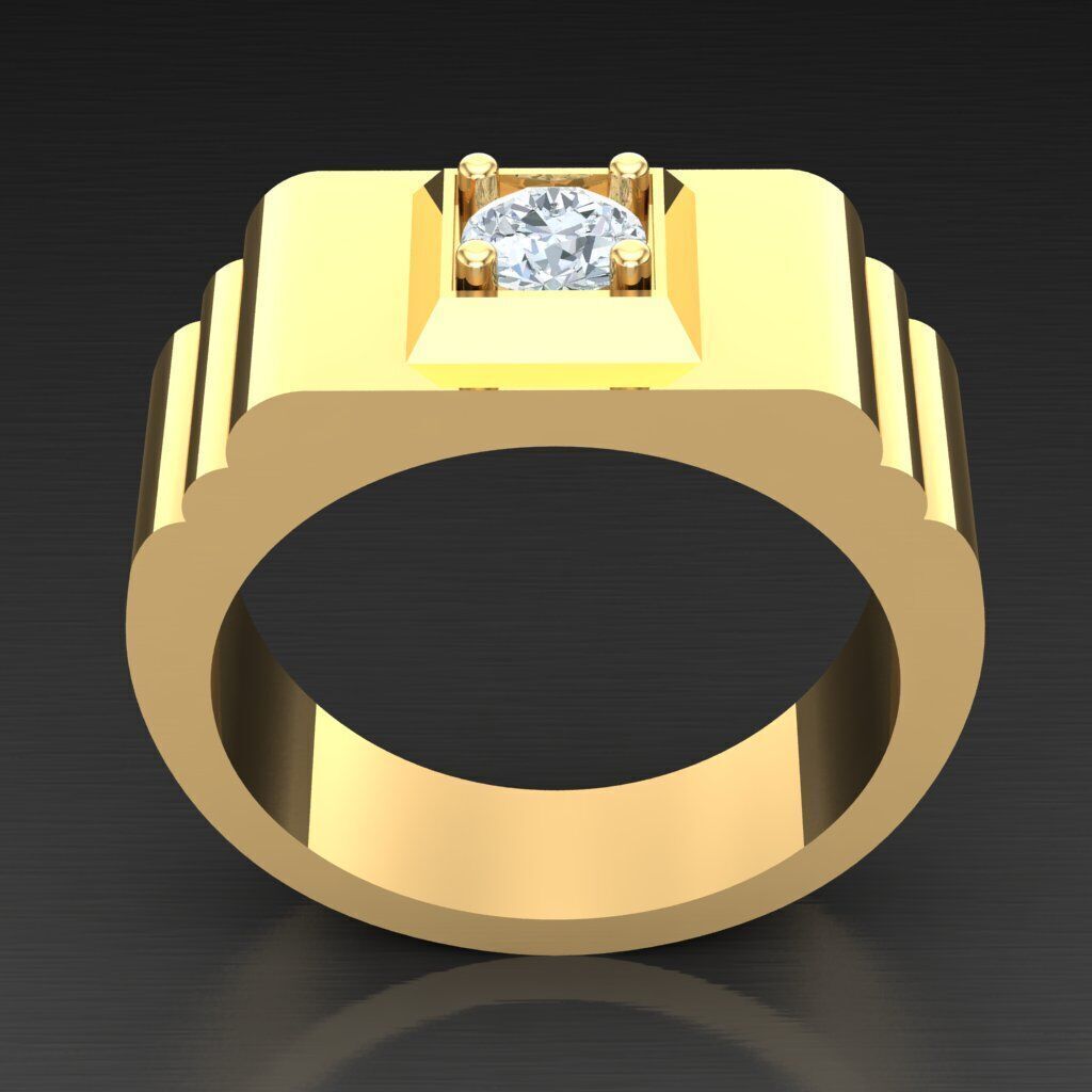 Top Diamond Men Ring STL 3DM 2MR088 3D model_6