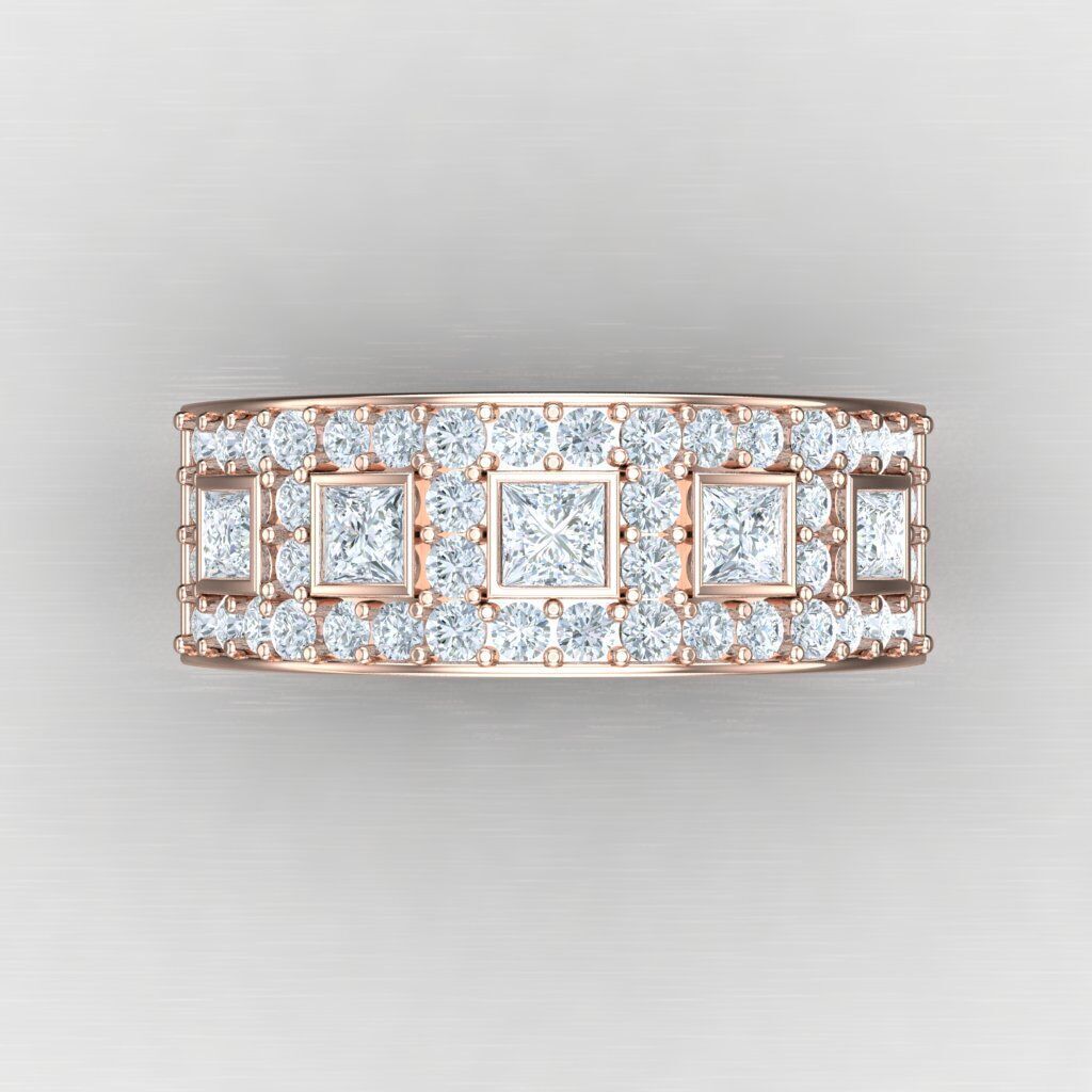 Top Diamond Men Ring STL 3DM 2MR086 3D model_9