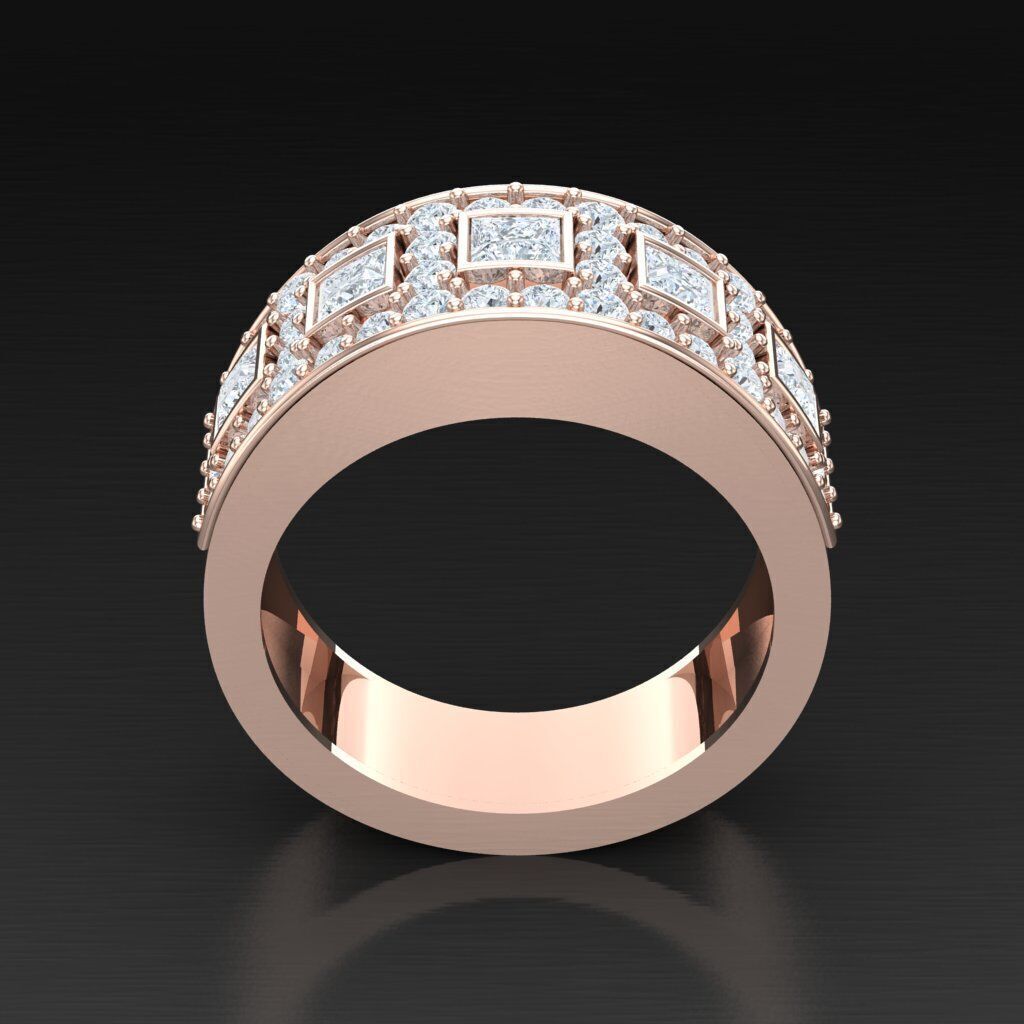 Top Diamond Men Ring STL 3DM 2MR086 3D model_5