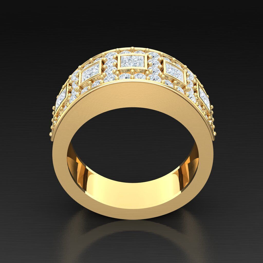 Top Diamond Men Ring STL 3DM 2MR086 3D model_6