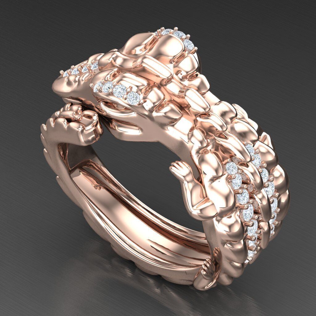 Top Diamond Men Ring STL 3DM 2MR068 3D model_7