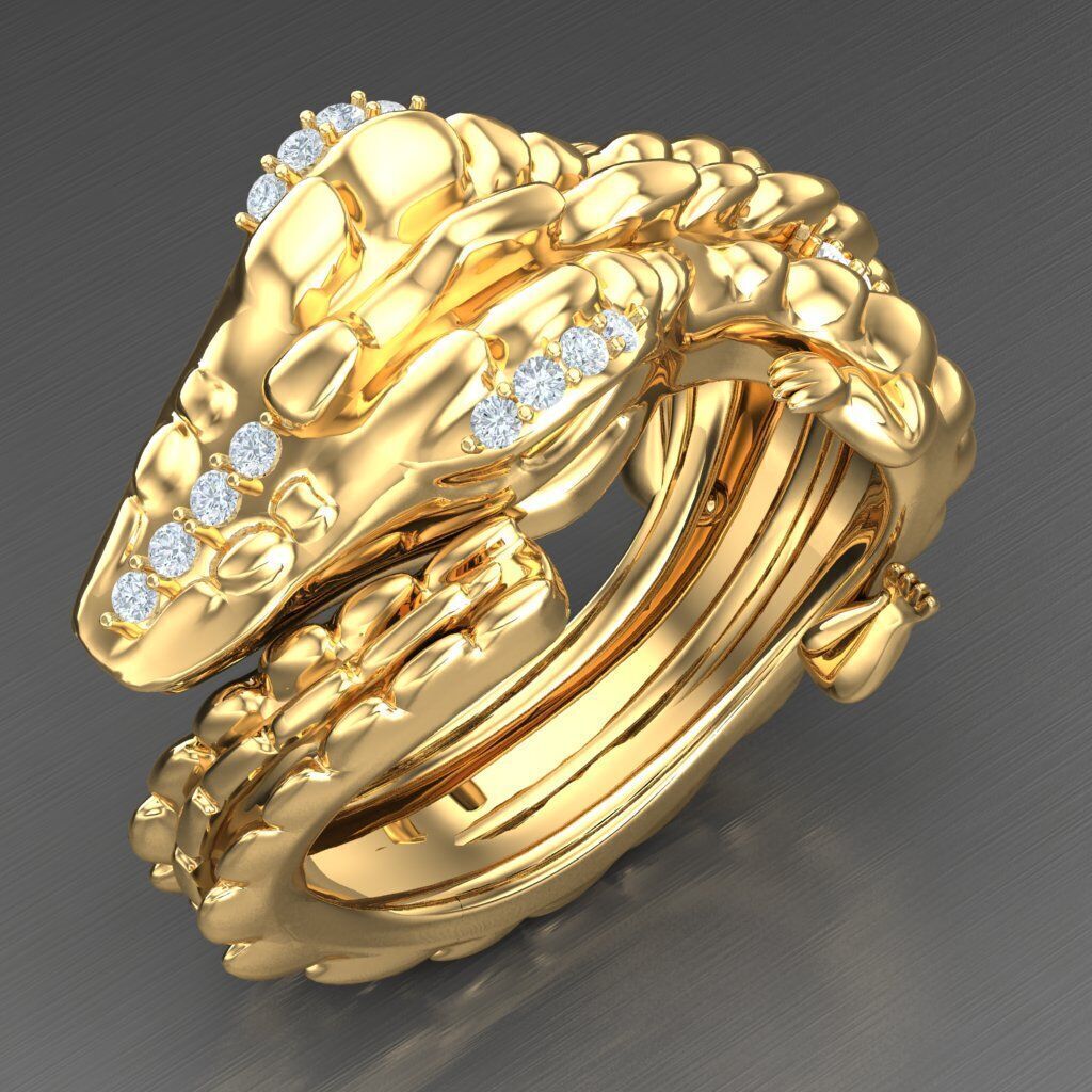 Top Diamond Men Ring STL 3DM 2MR068 3D model_1