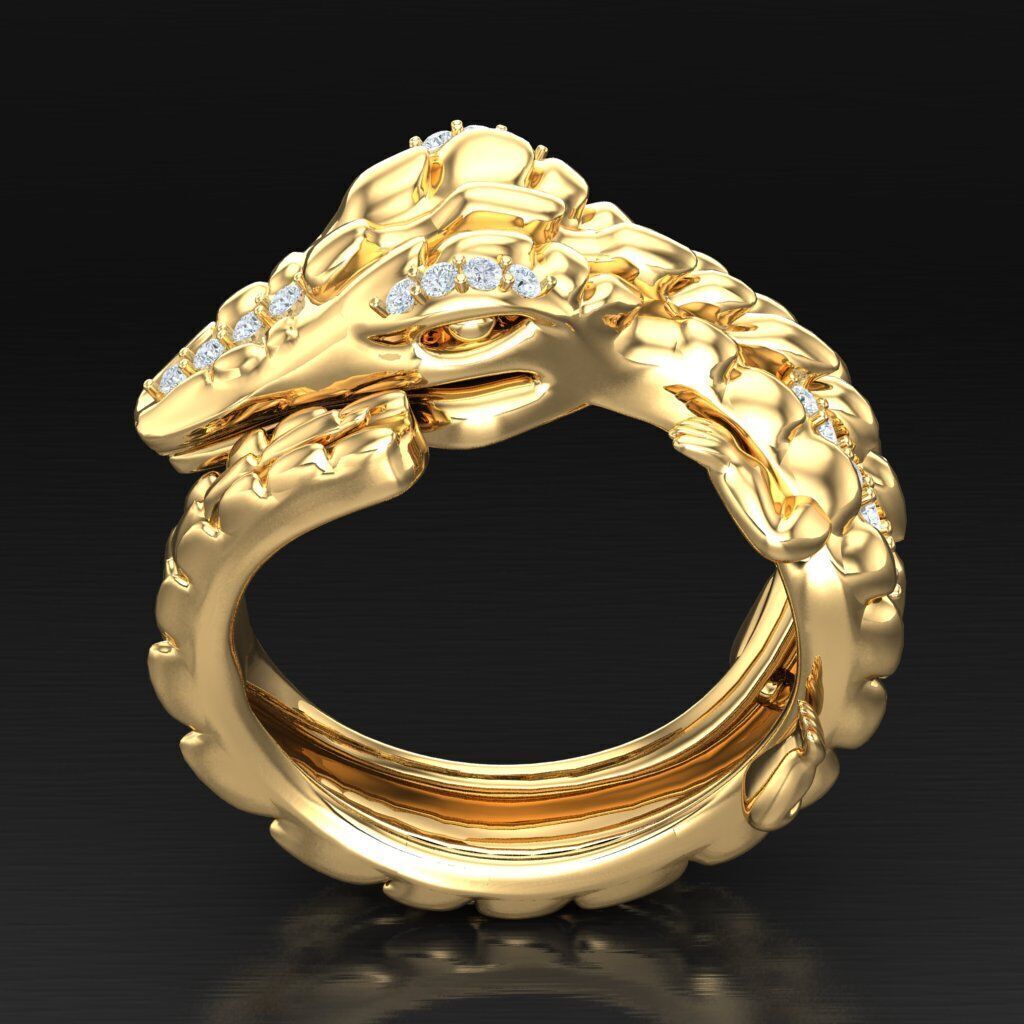 Top Diamond Men Ring STL 3DM 2MR068 3D model_6