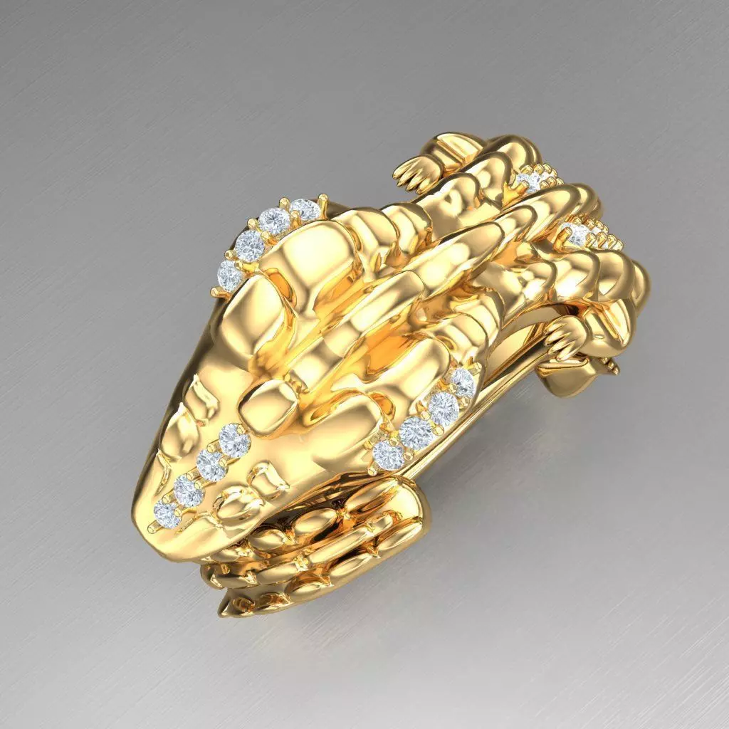 Top Diamond Men Ring STL 3DM 2MR068 3D model_0