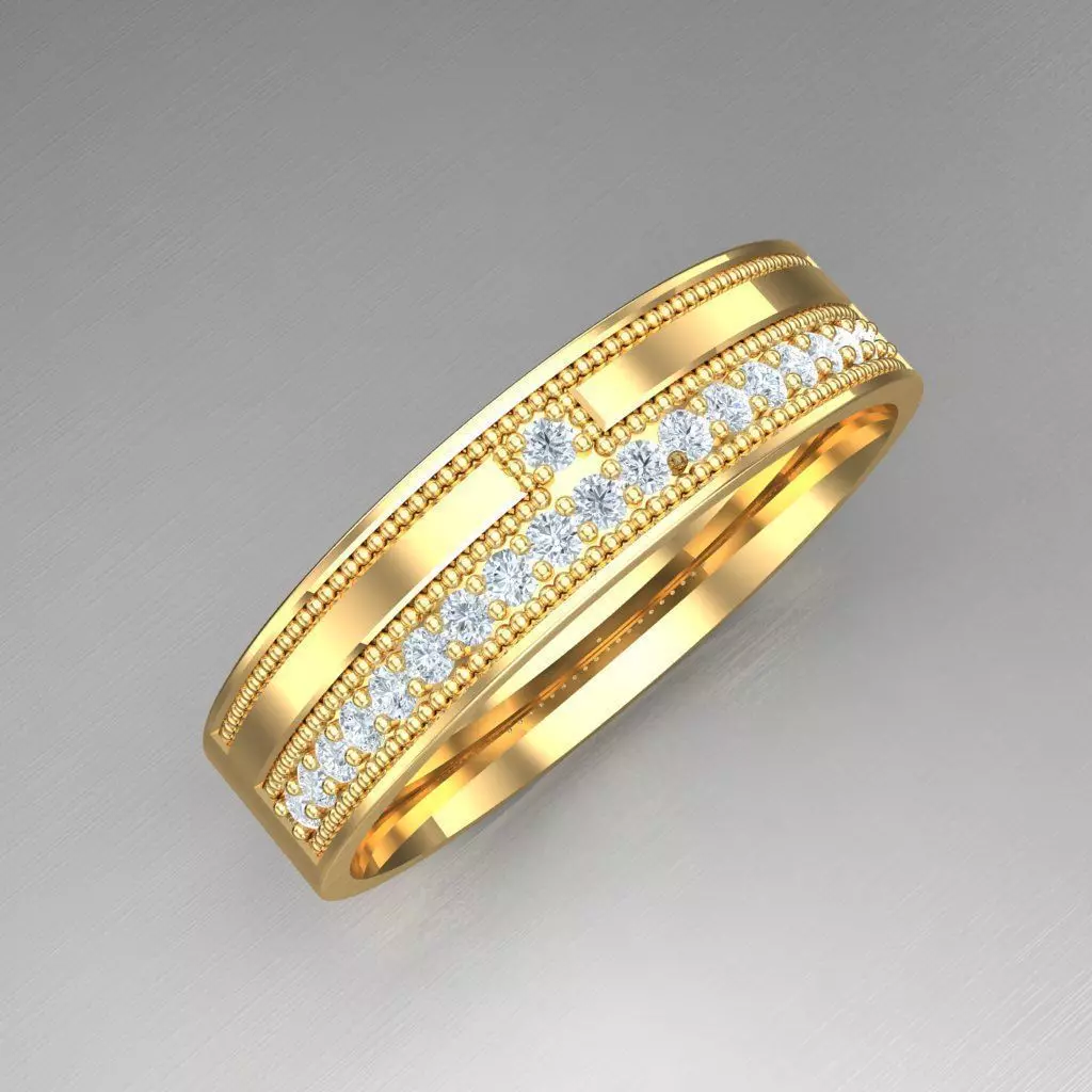 Top Diamond Men Ring STL 3DM 2MR060 3D model_0