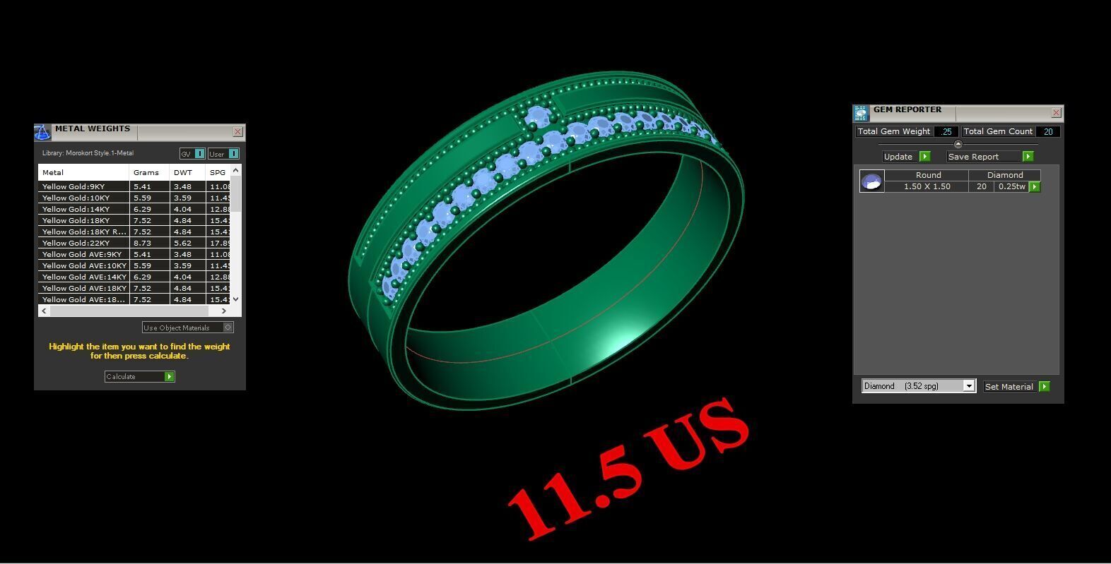 Top Diamond Men Ring STL 3DM 2MR060 3D model_2